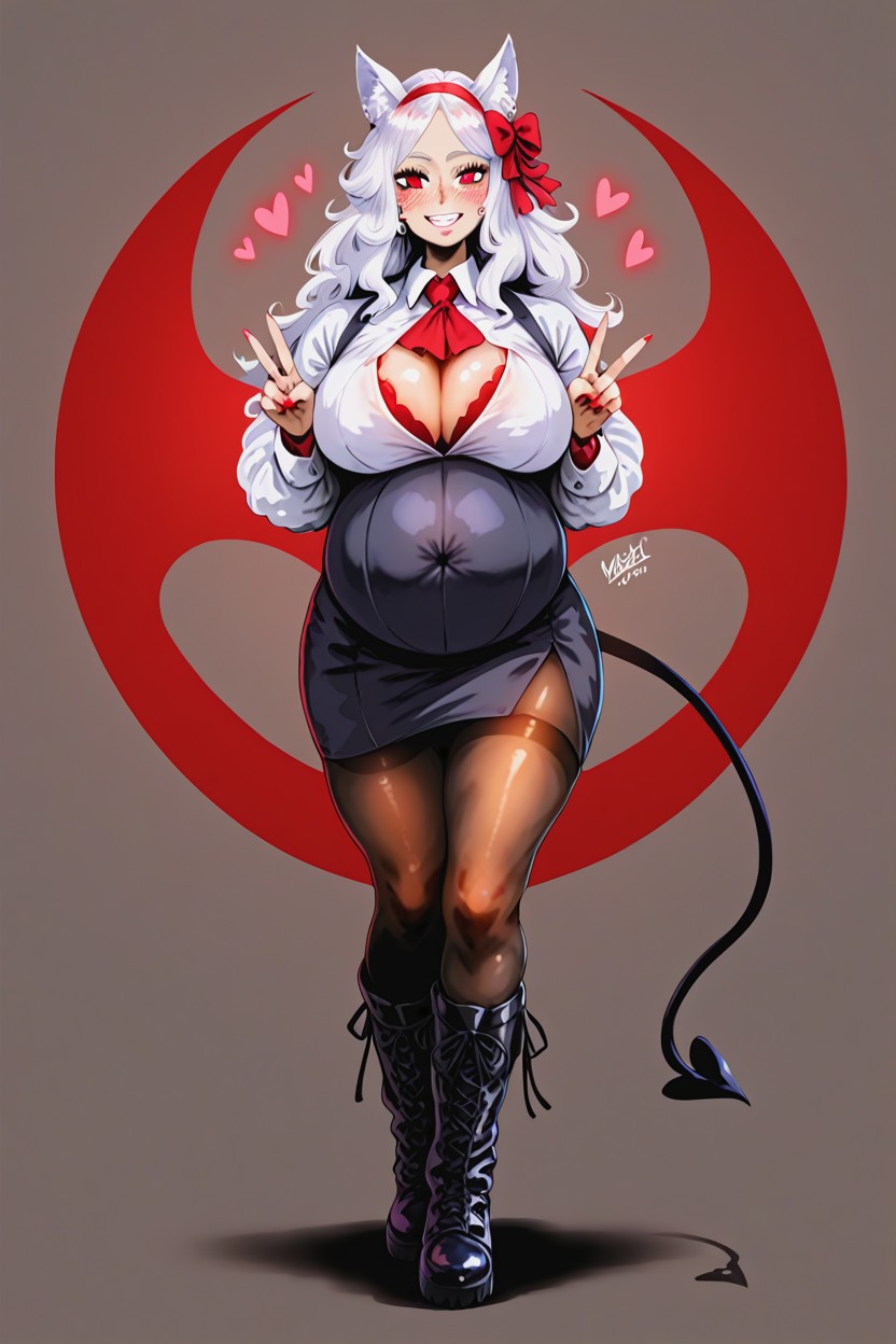 Red Tie, Hdr, Black Pantyhose Hentai AI Porn