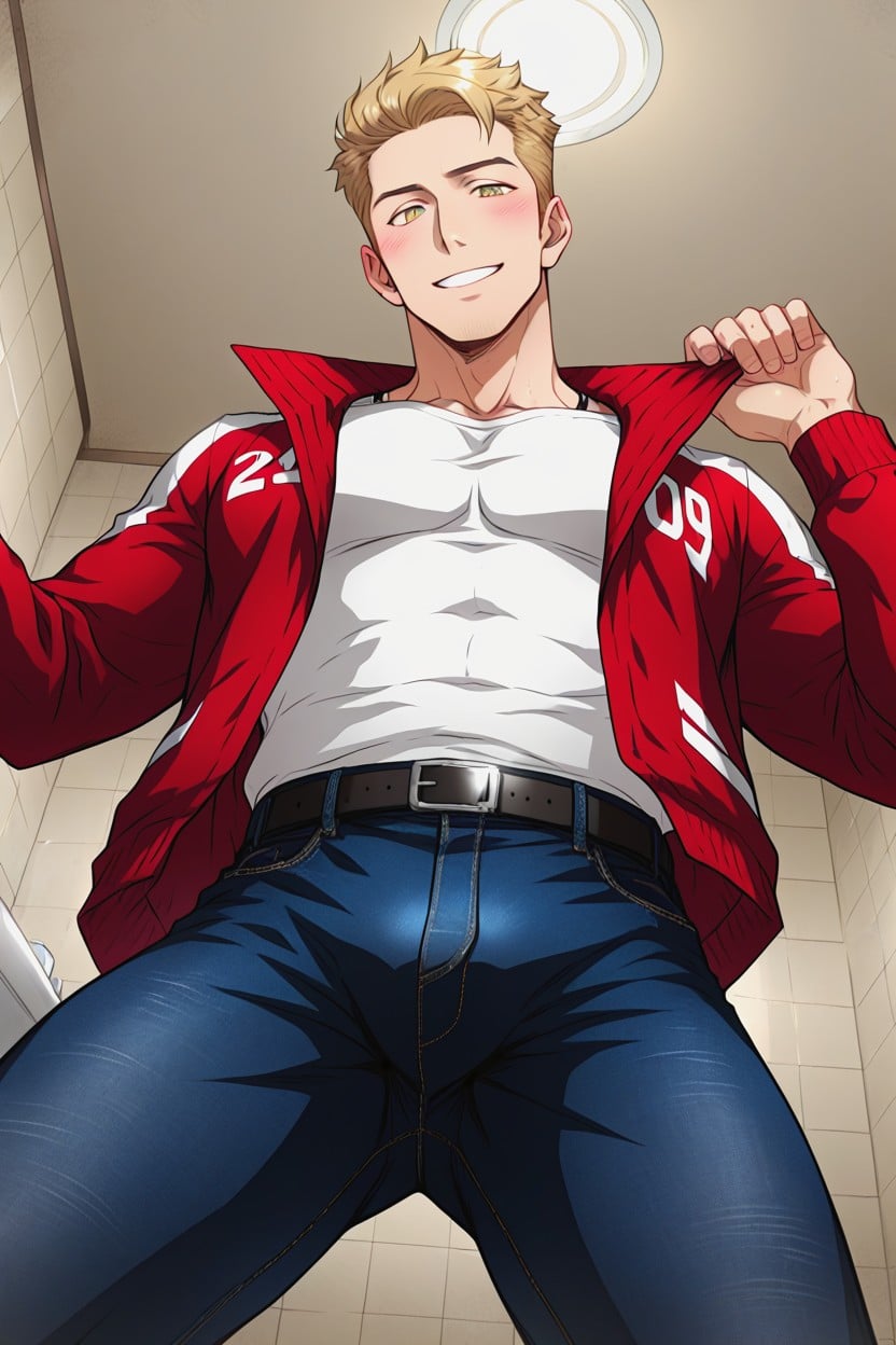 Leather Belt, 18+, Looking At Viewer ゲイAIポルノ