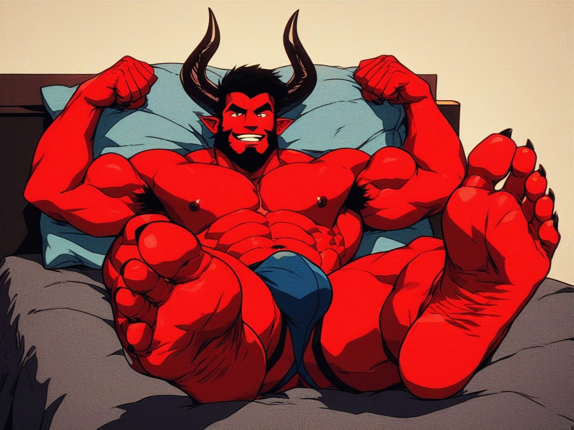 His Big, He Is A Demon, Flexing His Biceps AI同性戀黃片