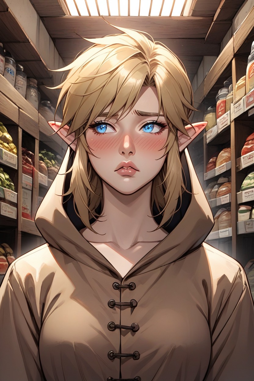Soft Lower Face, Plump Lips, Looking Away Hentai AI Porn