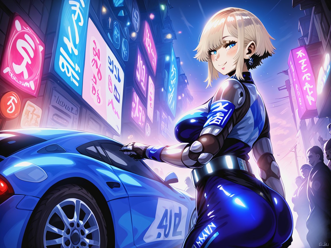 Low Torso Height, Tight Round Ass, Vibrant Saturated Colors Hentai AI Porn