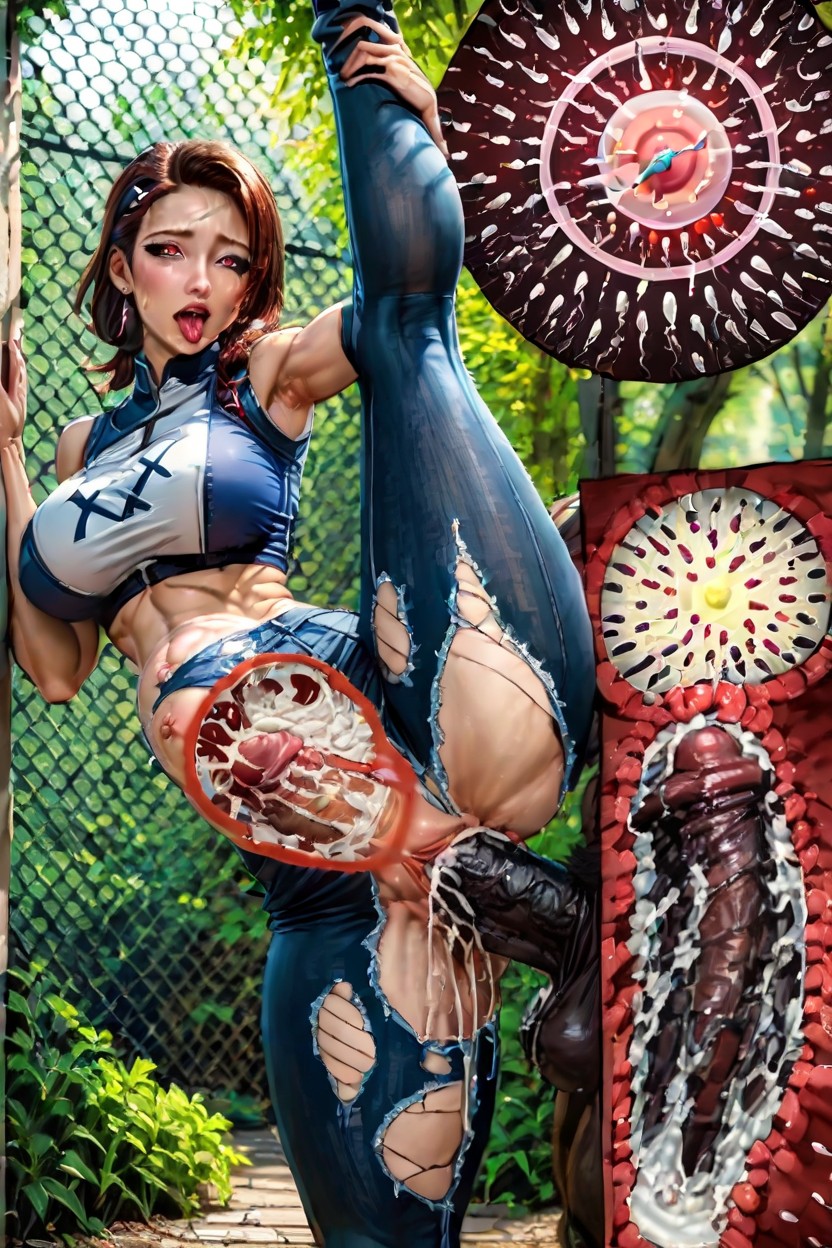 One Leg Above Head, Realistic Minotaur, Ripped Clothes Hentai AI Porn