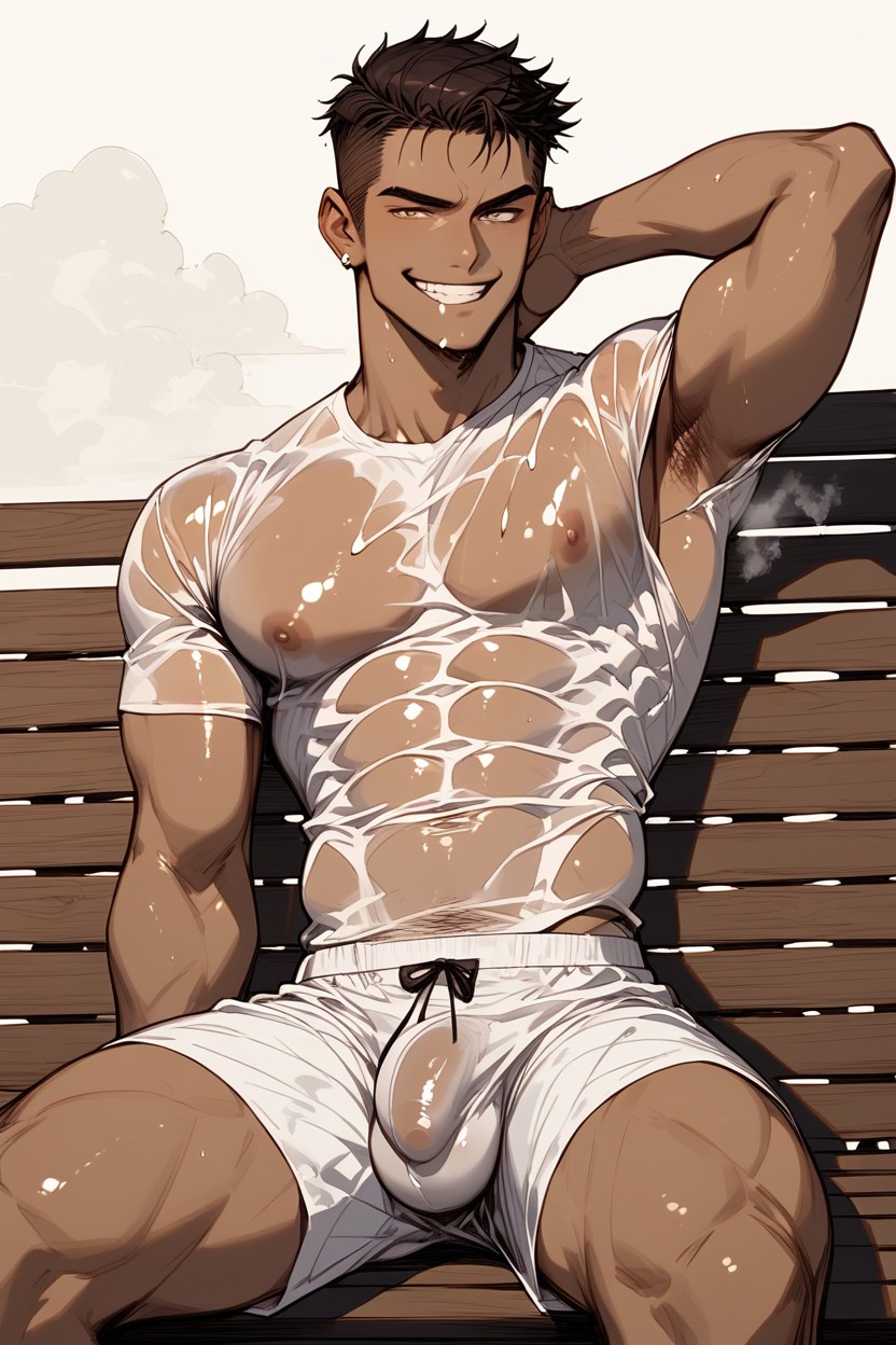 High Definition, Resting On Bench, Large Pecs AI同性戀黃片