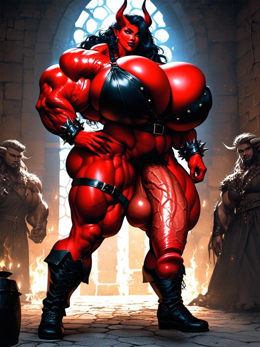 Hyper Muscular, Medieval, Futanari Shemale AI Porn