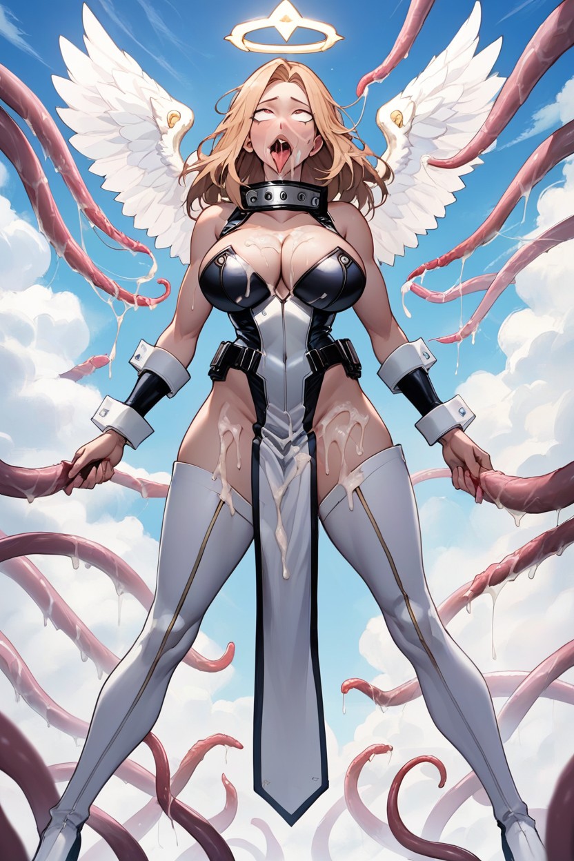 Bukakke, There Is Semen All Over His Body In Excessive Quantity, Explicit Sexual Pose Hentai AI Porn