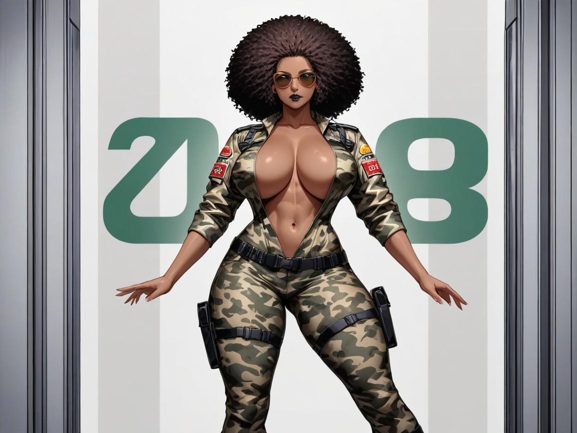 Wide Chest, 1 Person, Motorway Background AI Porn