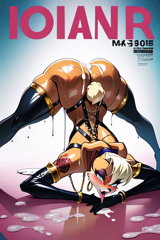 Wet Body, Oiled Skin, Fashion Magazine Cover Furry AI Porn