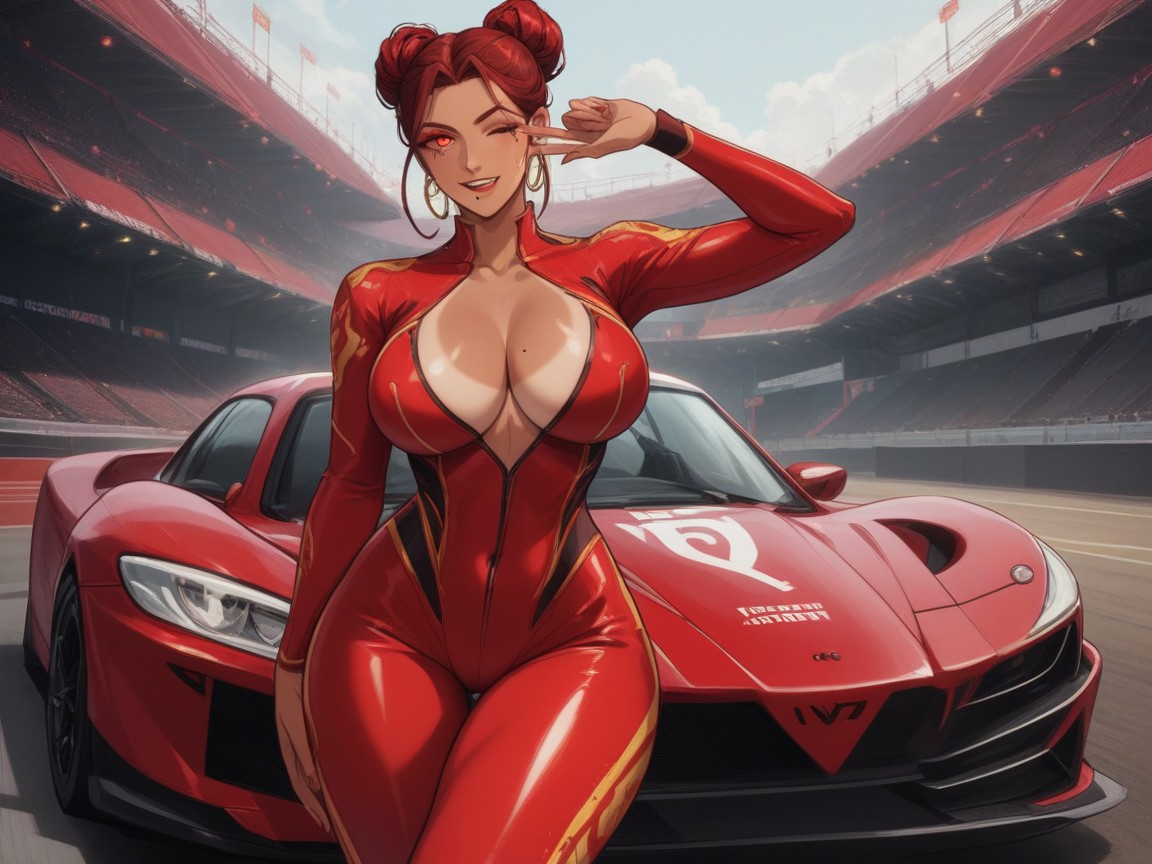 Red Sharp Eyeliner, Motorway Background, Tan Lines Porno latina IA