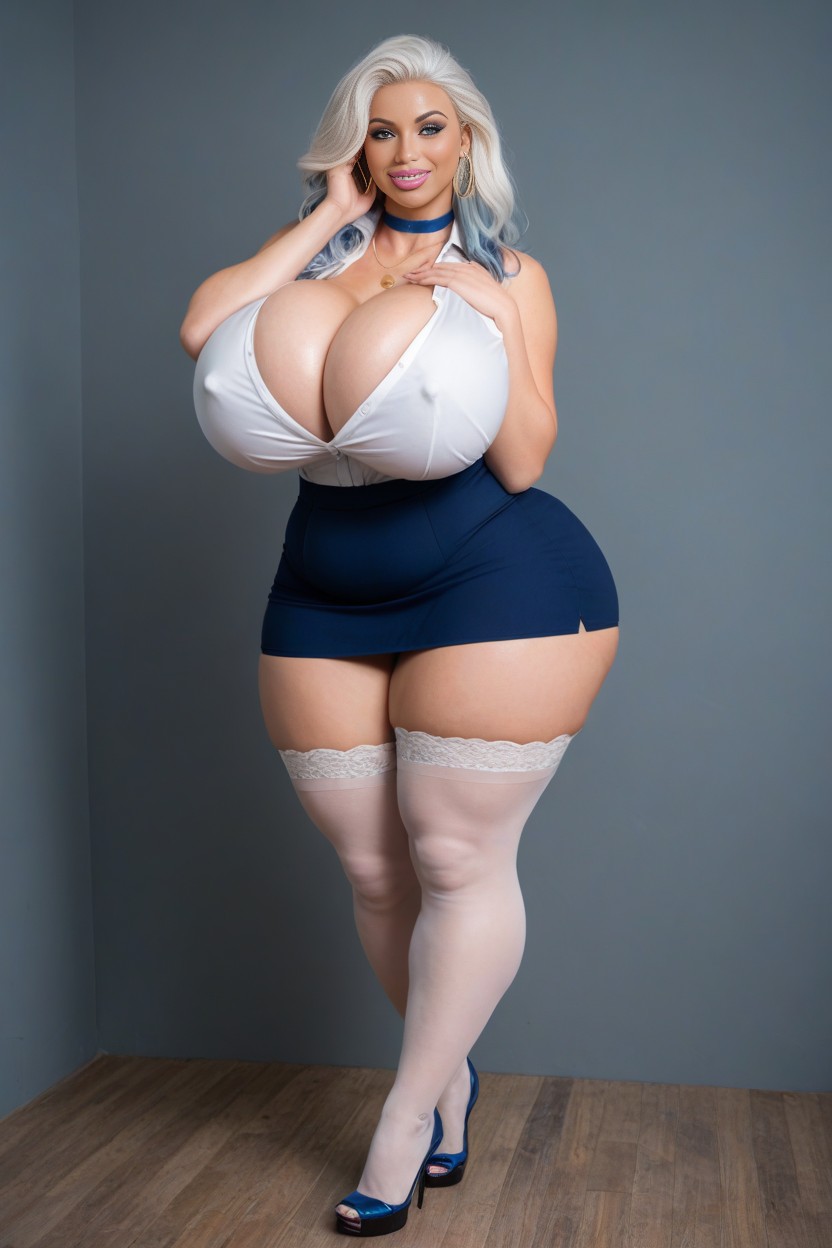 Waist, Large Breasts, Indigo Heels AI Porn