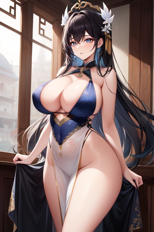 With Delicate Features, Almond Shaped Eyes, A Waist Hentai AI Porn