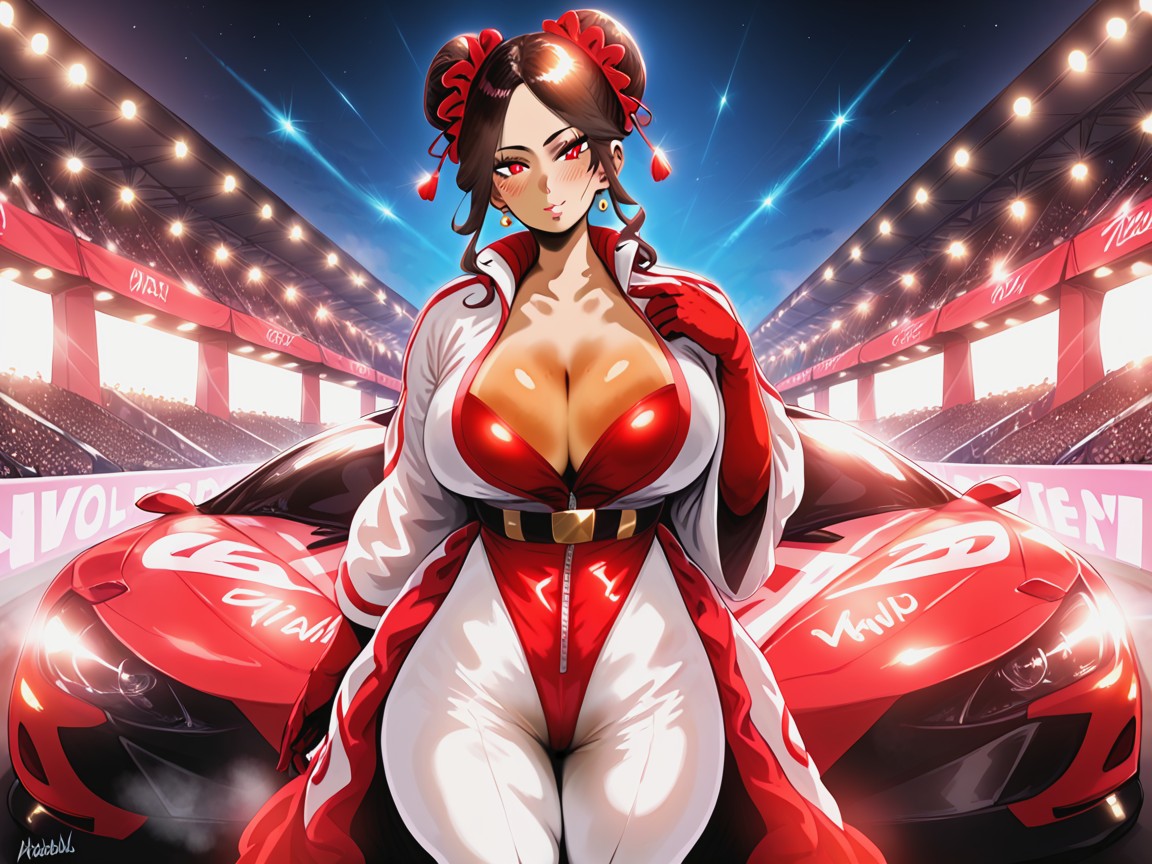 One Woman, Upturned Eyes, Photography Flashes In Background Hentai AI Porn