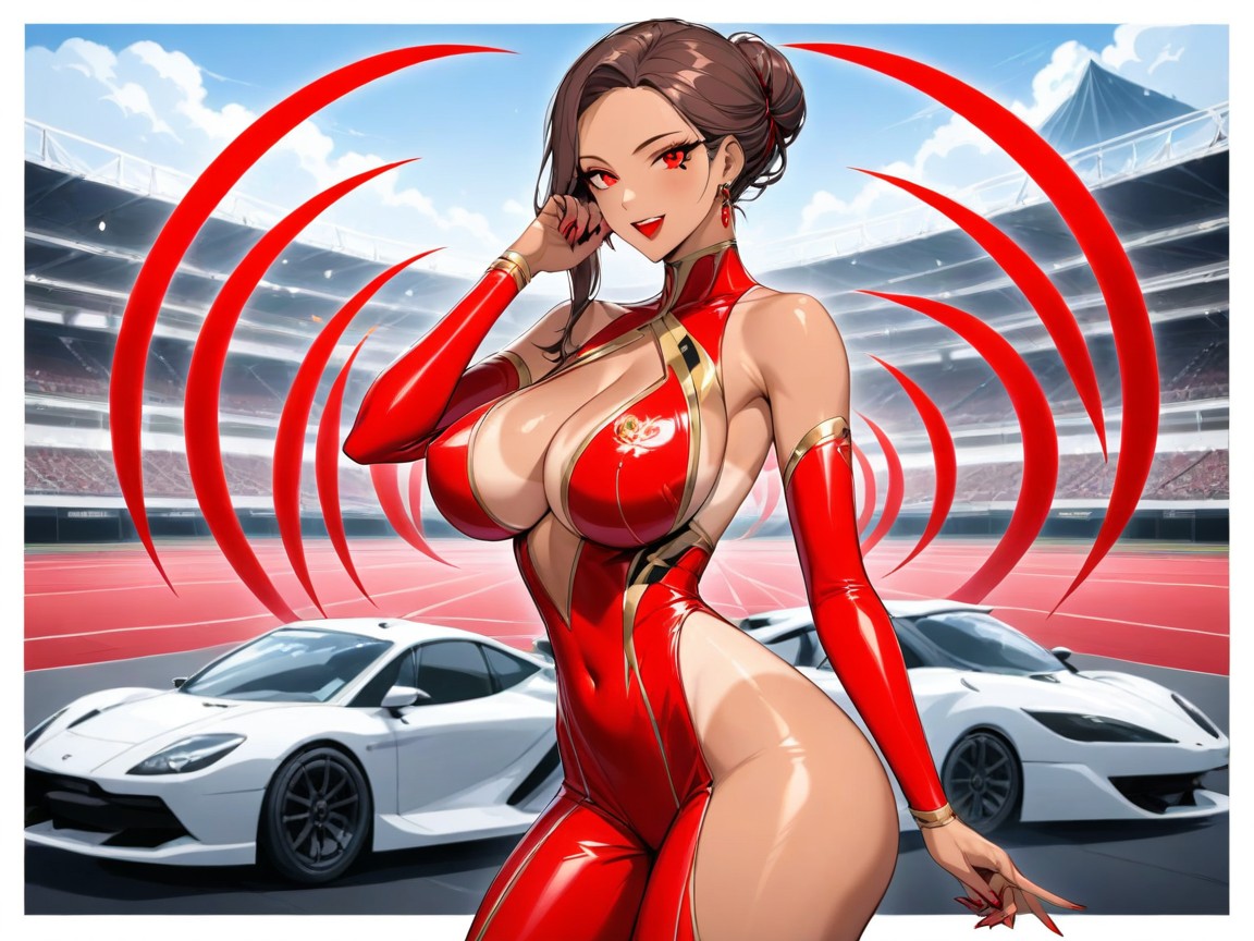 Long Legs, Pale Light Makeup, Crimson Robes AI Porn