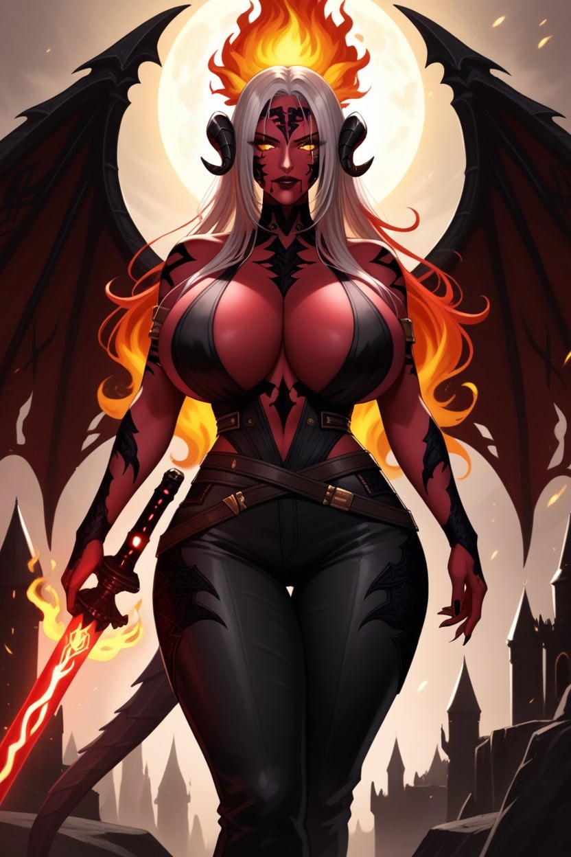 "darth Talon From Star Wars", Black Pants, Flame Magic Furry AI Porn