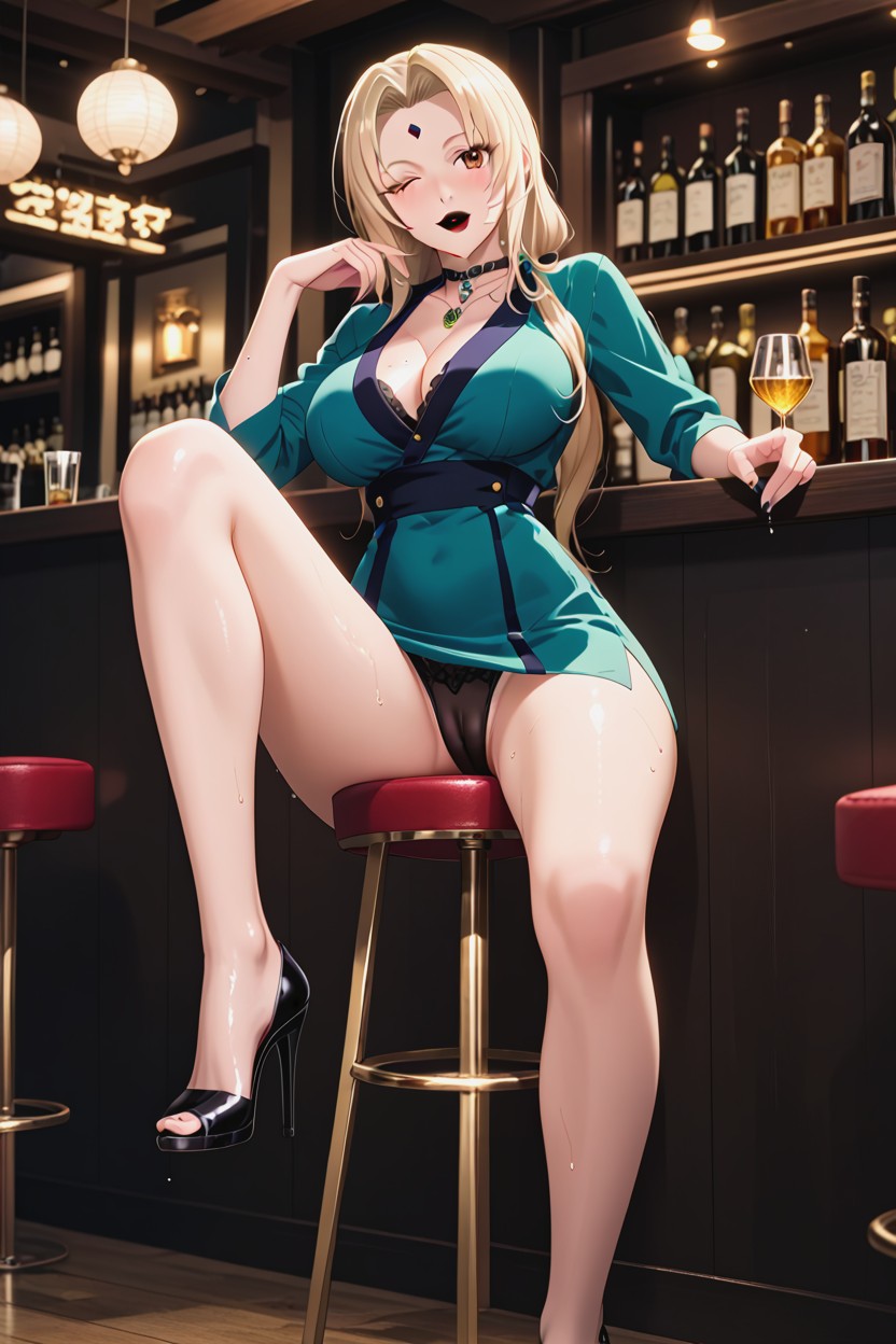 Inviting, Full Lips, Bar Hentai AI Porn