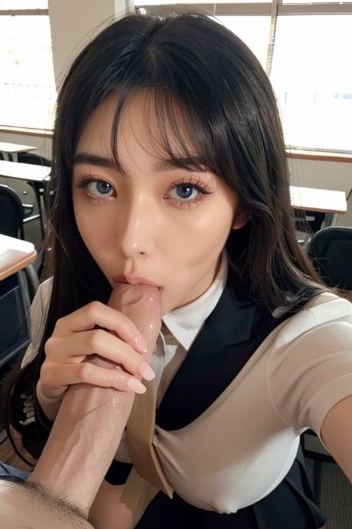 Classroom, Kamisato Ayaka, Delicate Features AI Porn