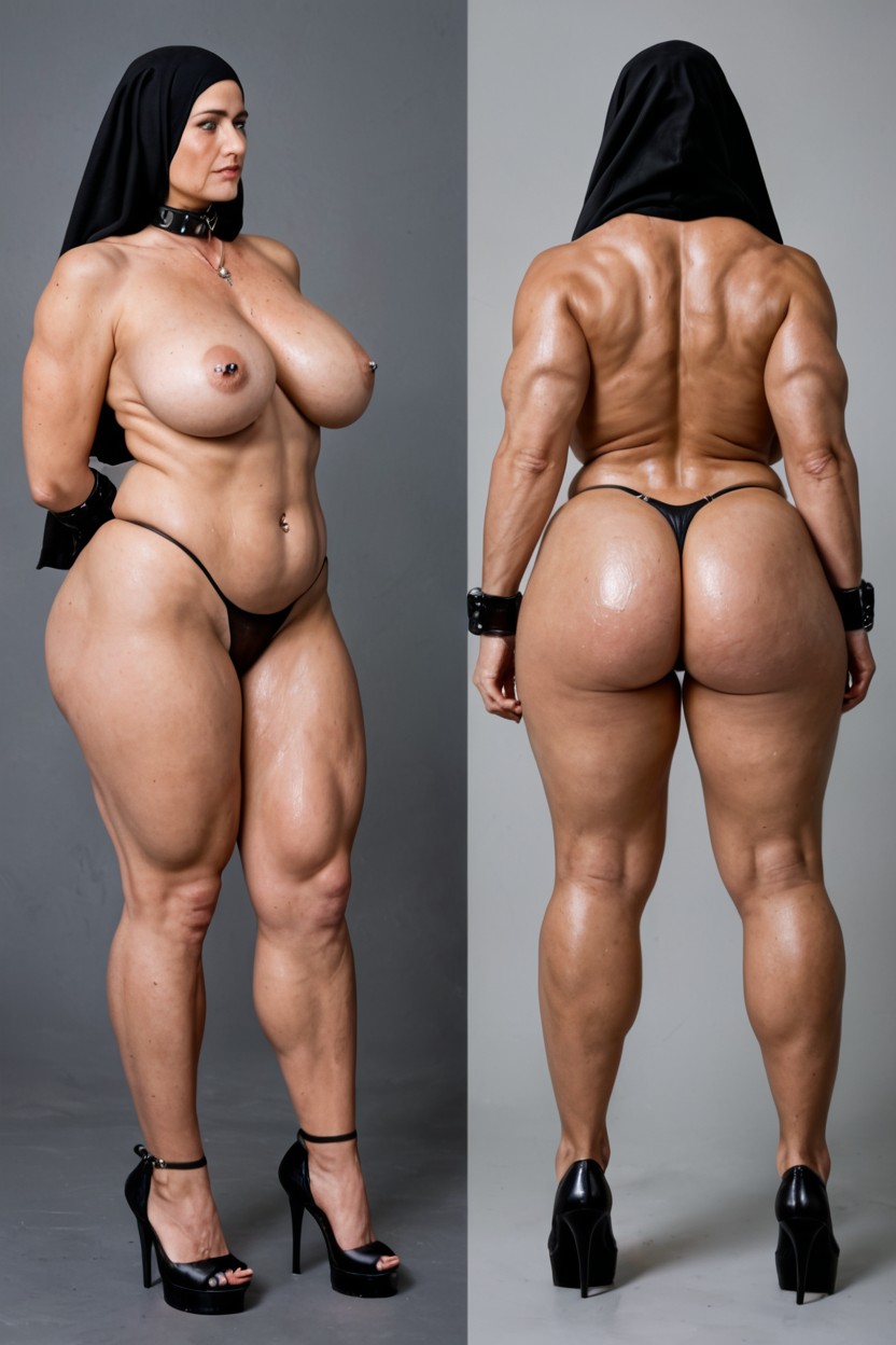 Arms Behind Back, Wide Hips, Milf Over Fifty MILF AI Porn