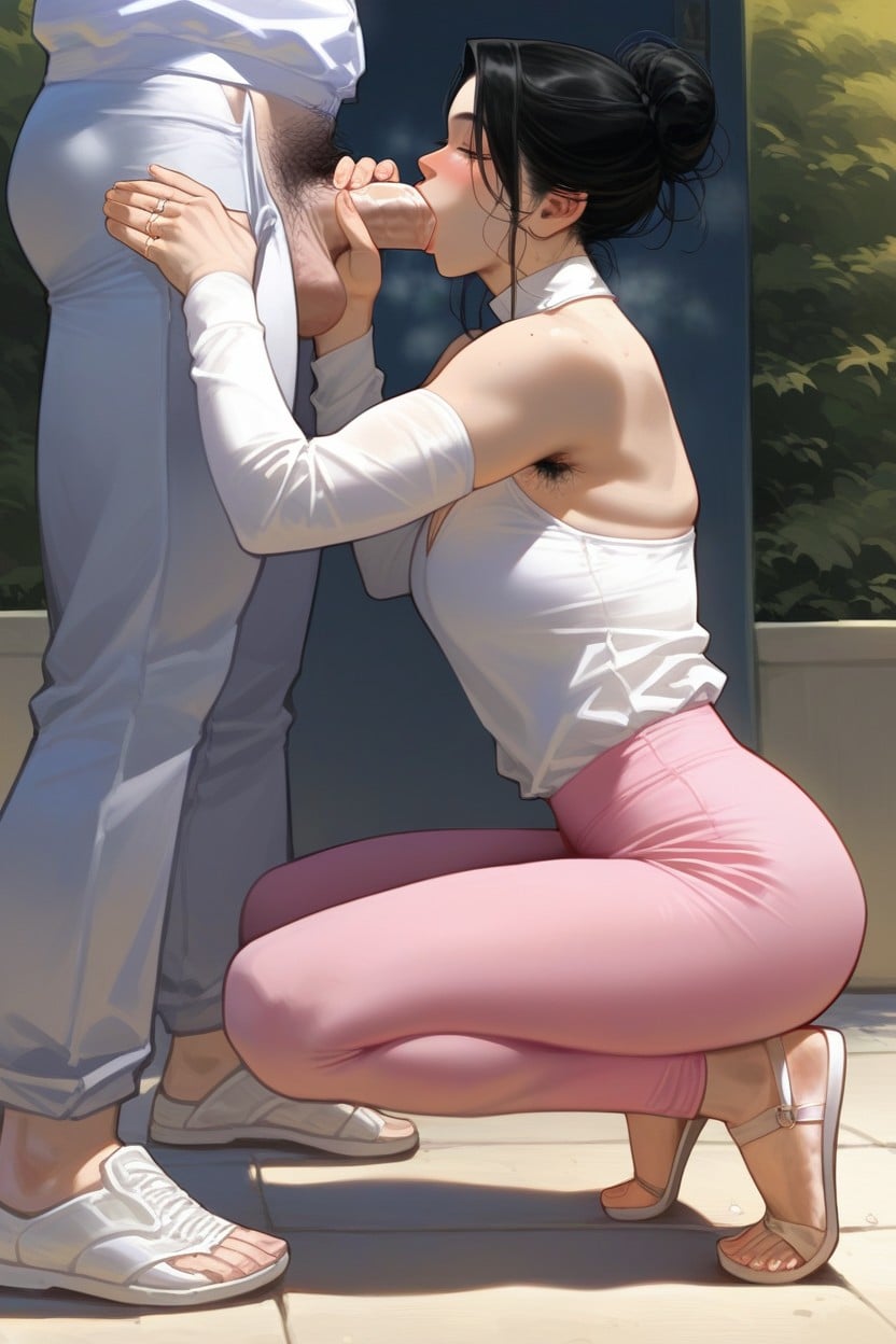 Skinny, Black Hair, Arab Woman AI Porn