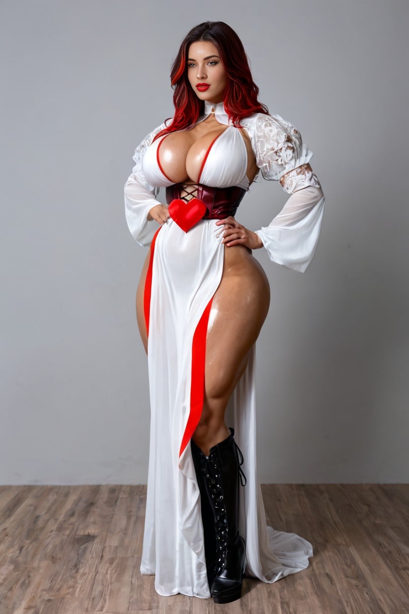 Heart Shaped Cleavage, Huge Cleavage, Big Thighs AI Porn