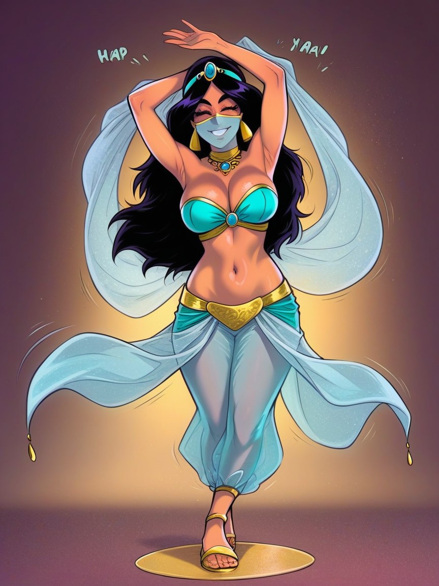 Horny, Princess Jasmine, Hands Above Head AI Porn
