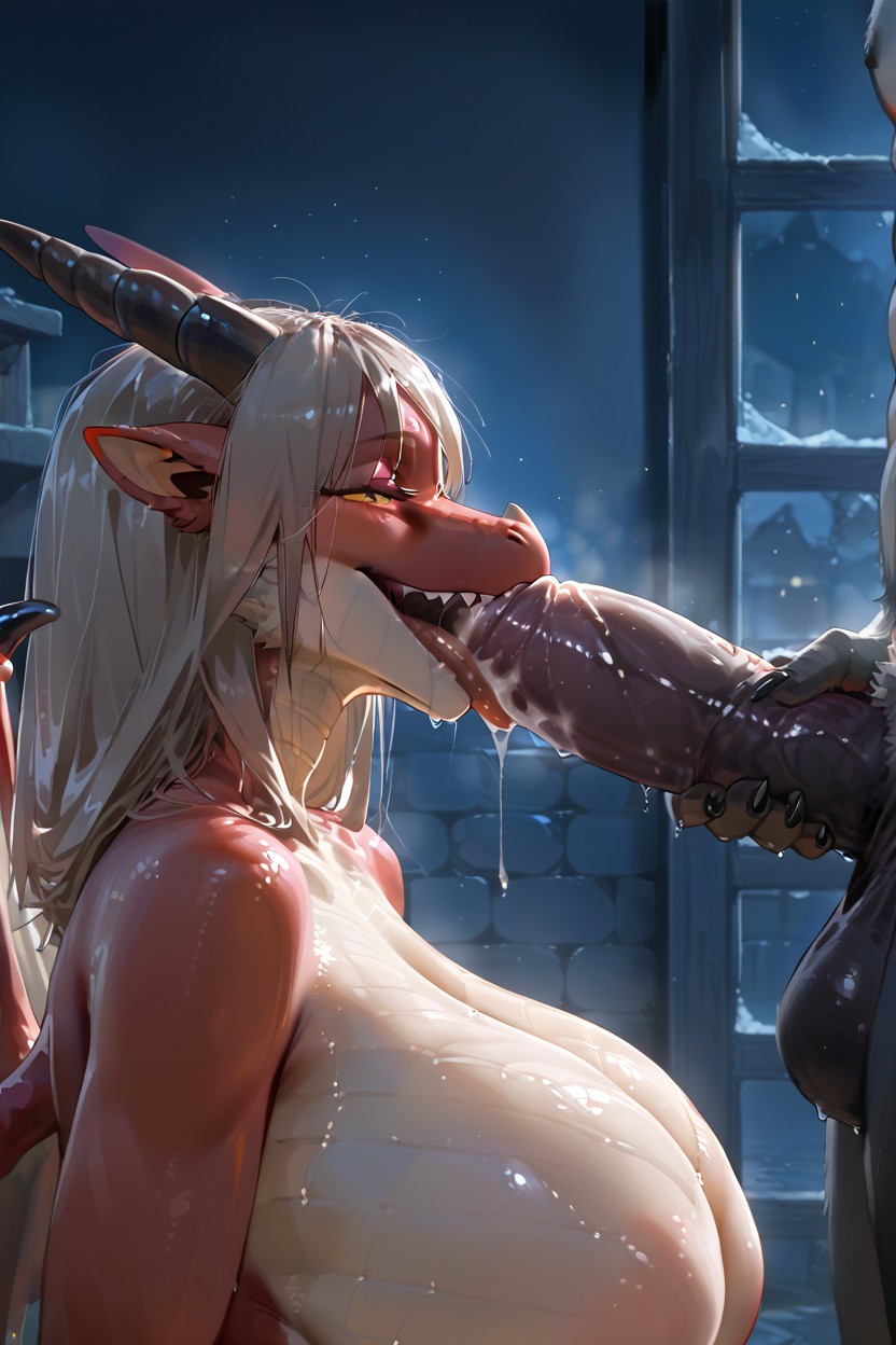 Prison, Half Closed Eyes, Long Tongue Furry AI Porn
