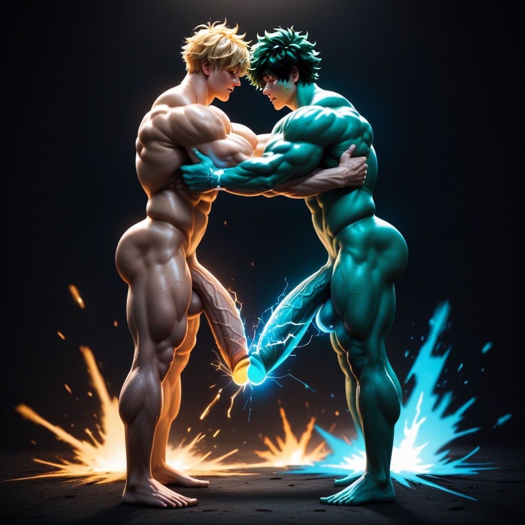 2人, Oiled Skin, Hugging Pec ゲイAIポルノ