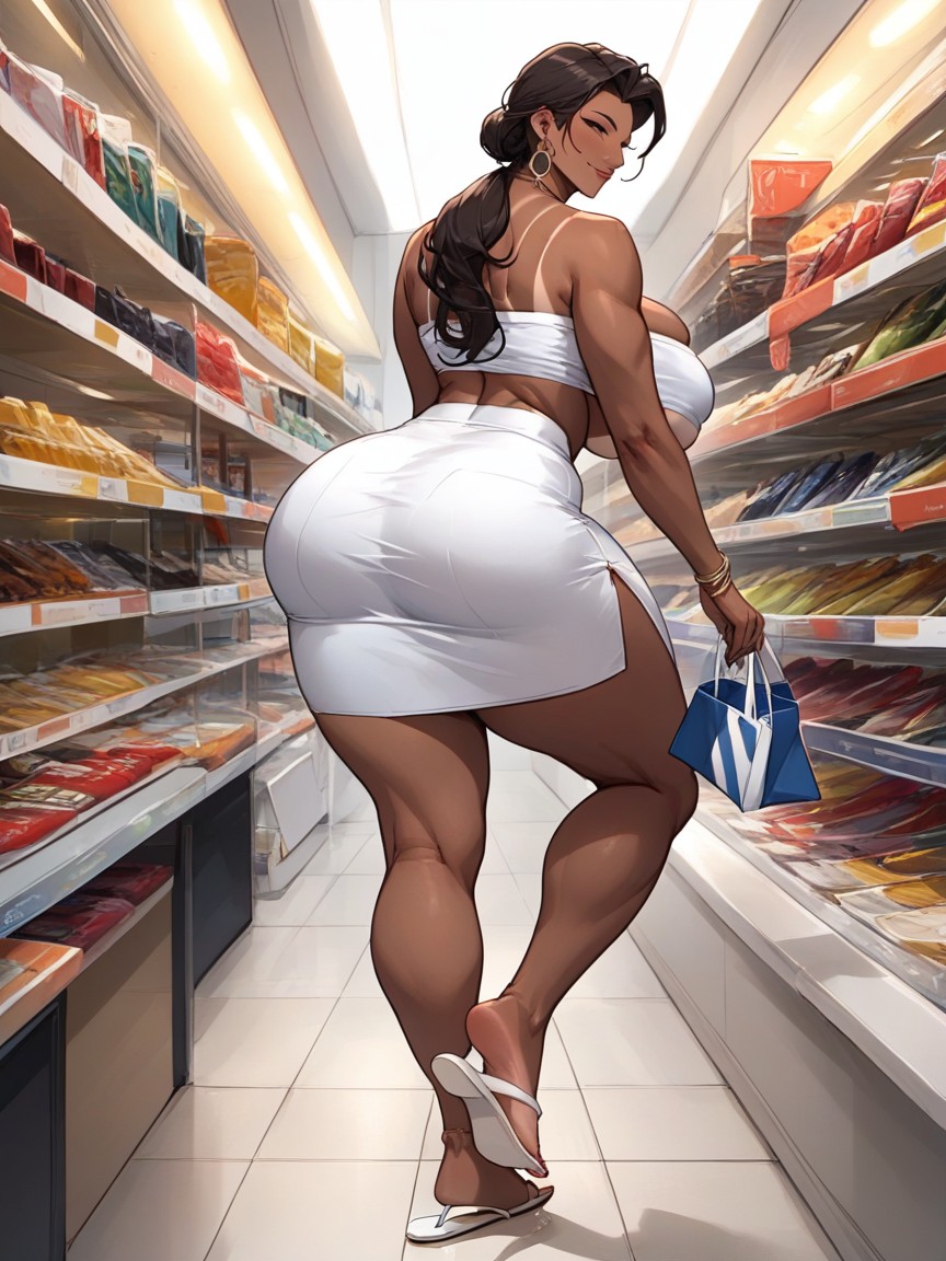 Ass Groove, Bending Over, Flip Flops AI Porn
