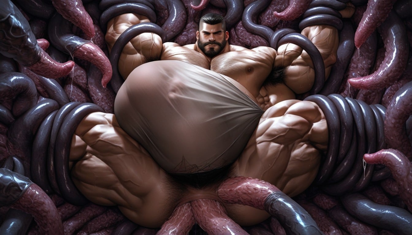 Mpreg Belly, Lower Abdomen Bulging With Visible Vessels, Gay ゲイAIポルノ