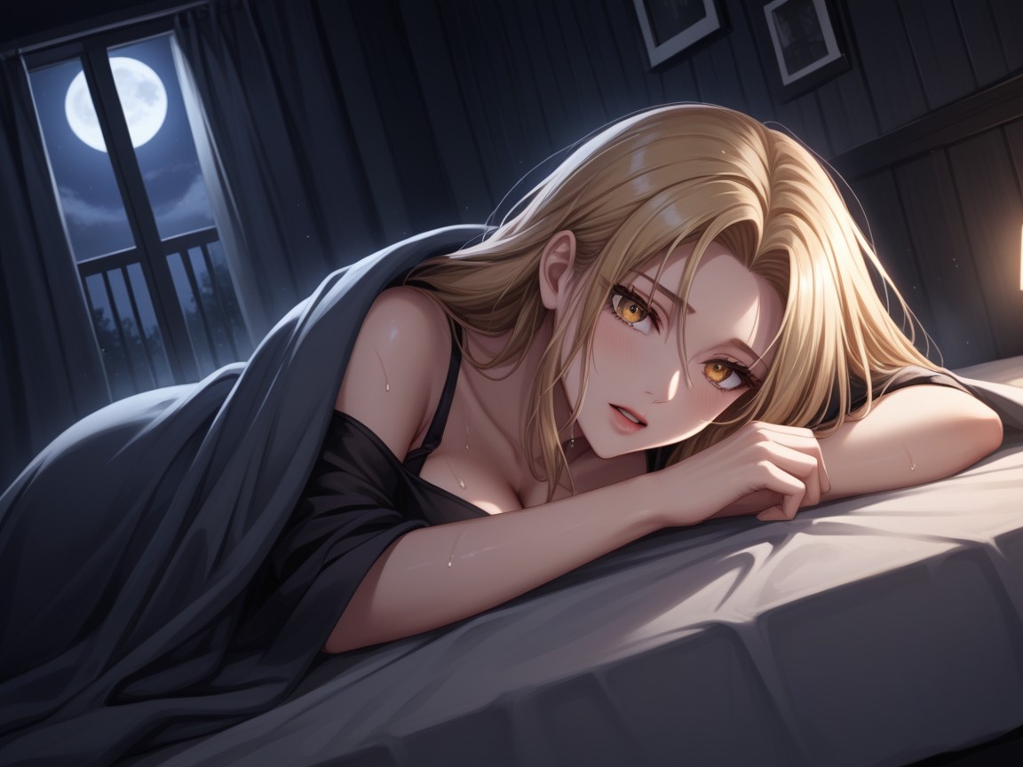 Complete Darkness, Head Under Blankets, Dark Room At Night Hentai AI Porn