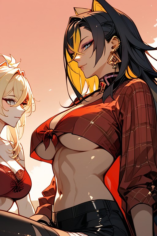 Sunrise, Wide Angle, Red Tank Top Hentai AI Porn
