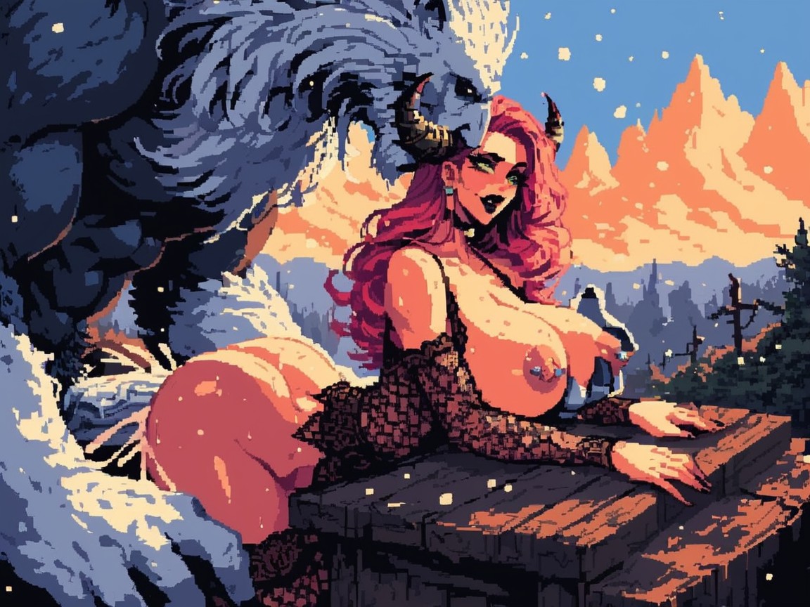 Snowing, Squishy Breasts, Black Eyeliner Porno IA