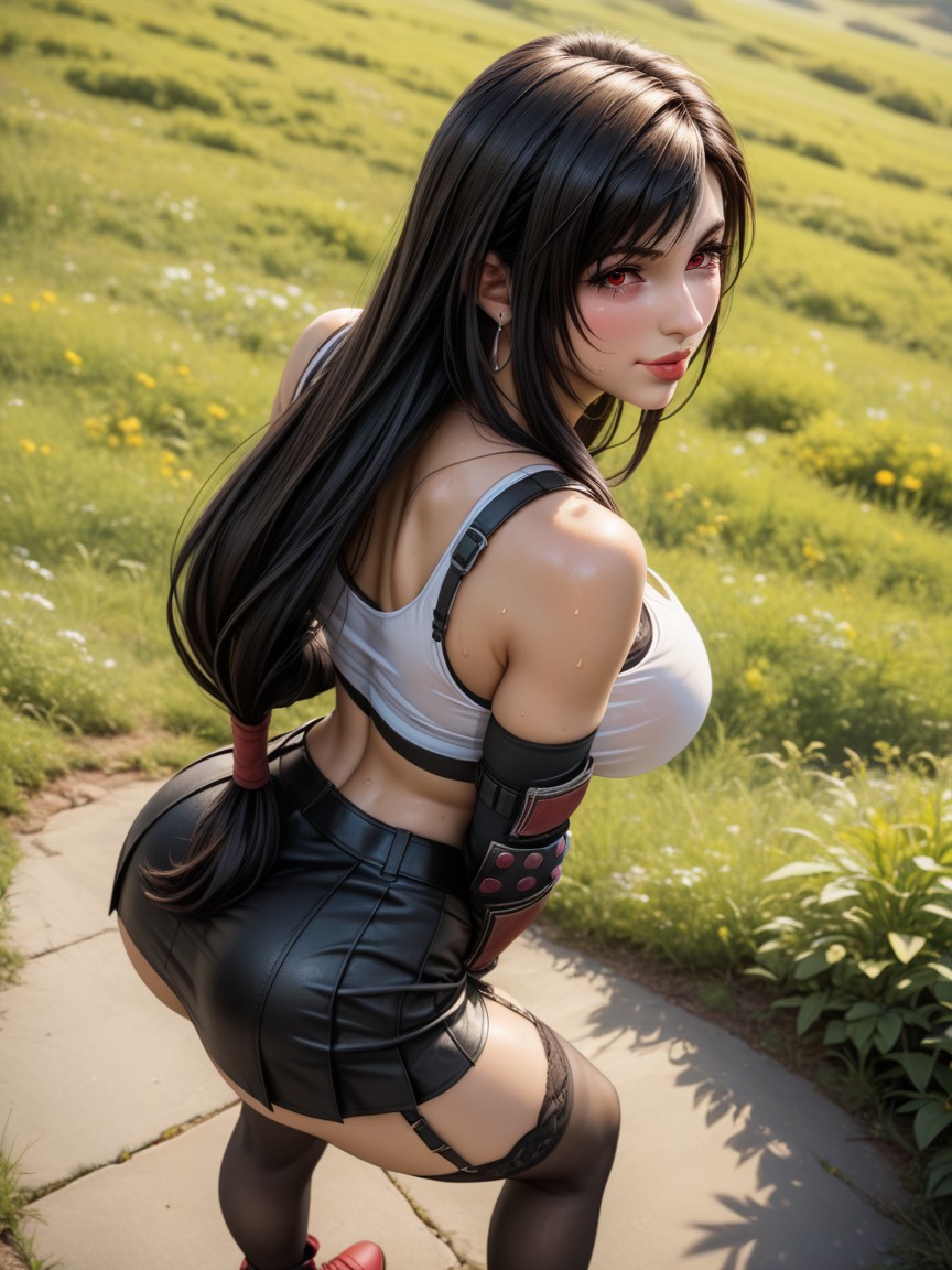Extremely Beautiful, Perky Crisp Ass, Tifa Is Handcuffed By A Big Black African Man Hentai AI Porn