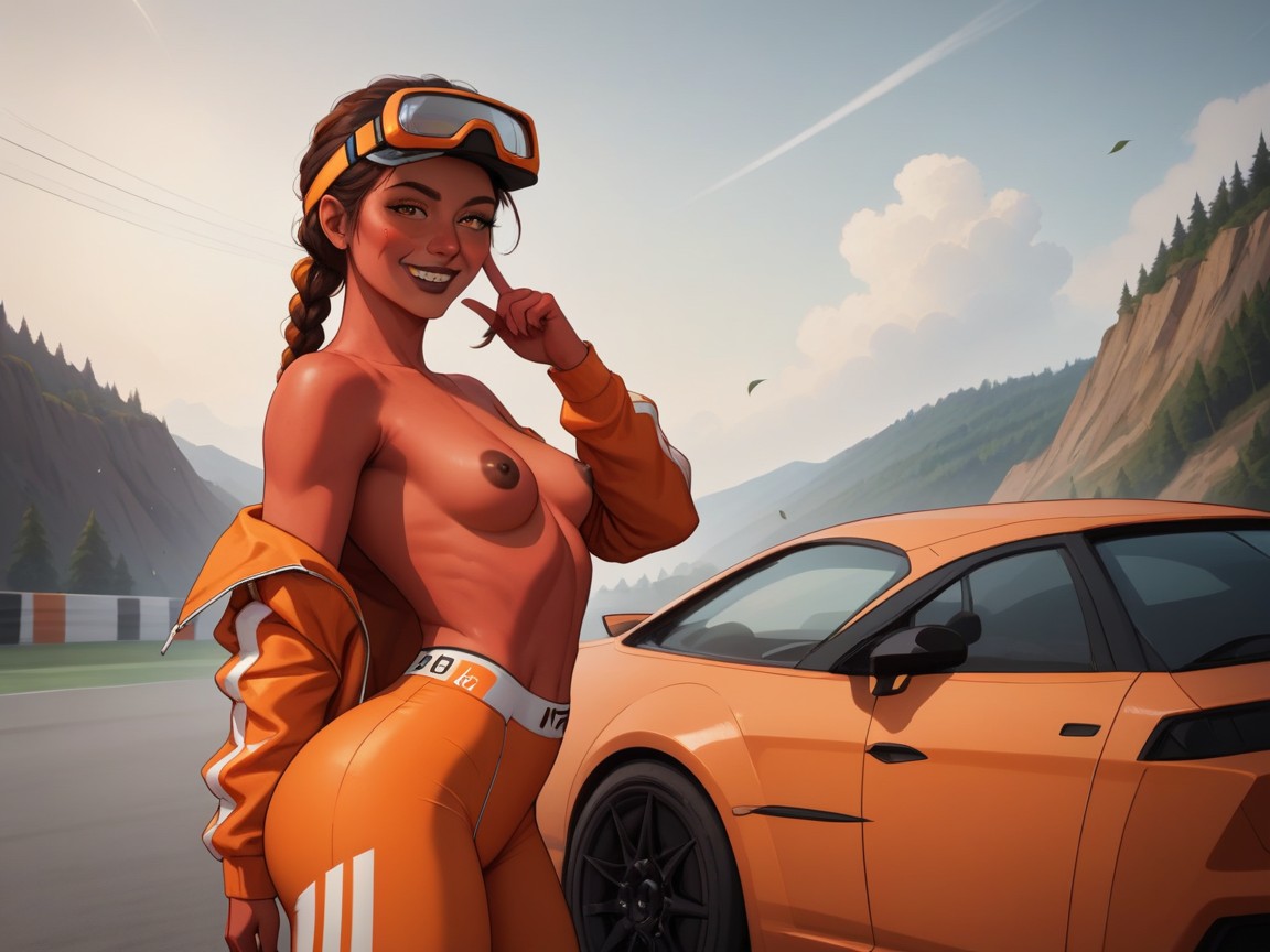 Driver, Strong Wind Effects, Leaves In The Wind Hentai AI Porn