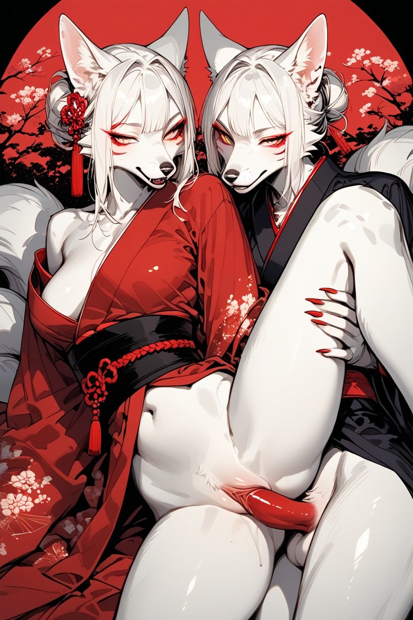 Black Nose, Open Clothes, Wet Hair Furry AI Porn