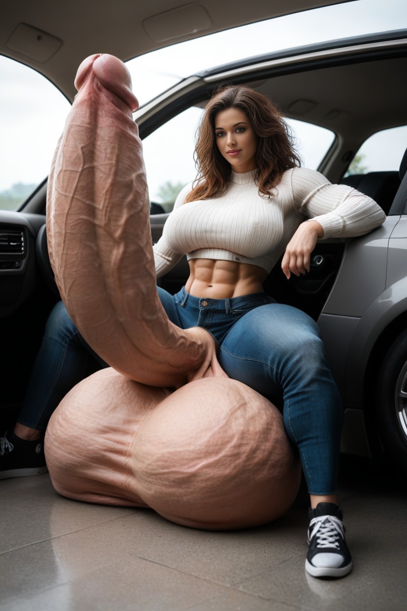 Hyper Cock, Big Beautiful Eyes, Brown Hair Shemale AI Porn