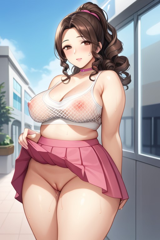 Mini Jupe, Flower, White Panties Porno IA Hentai
