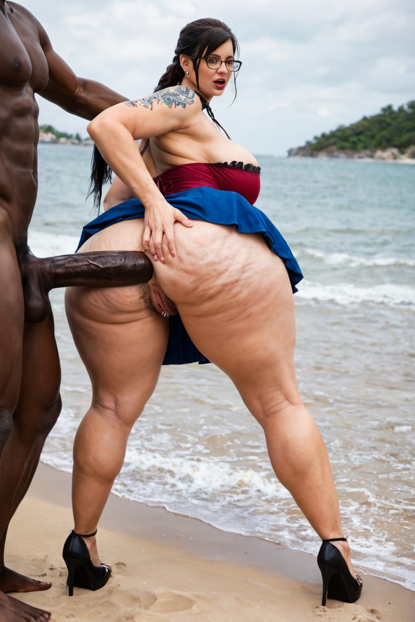 Doggy Style Anal, Looking Back, Hairy Asshole And Pussy AI Porn