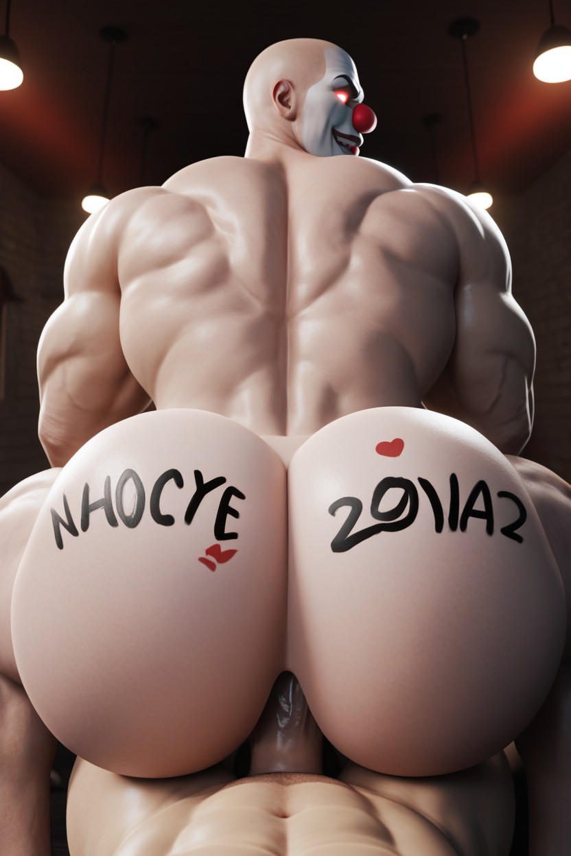 Dom Bottom, Body Writing On Ass Is A Drawing Of The Inside Of Bottoms Hole, Big Muscular Bubble Butt AI同性恋黄片