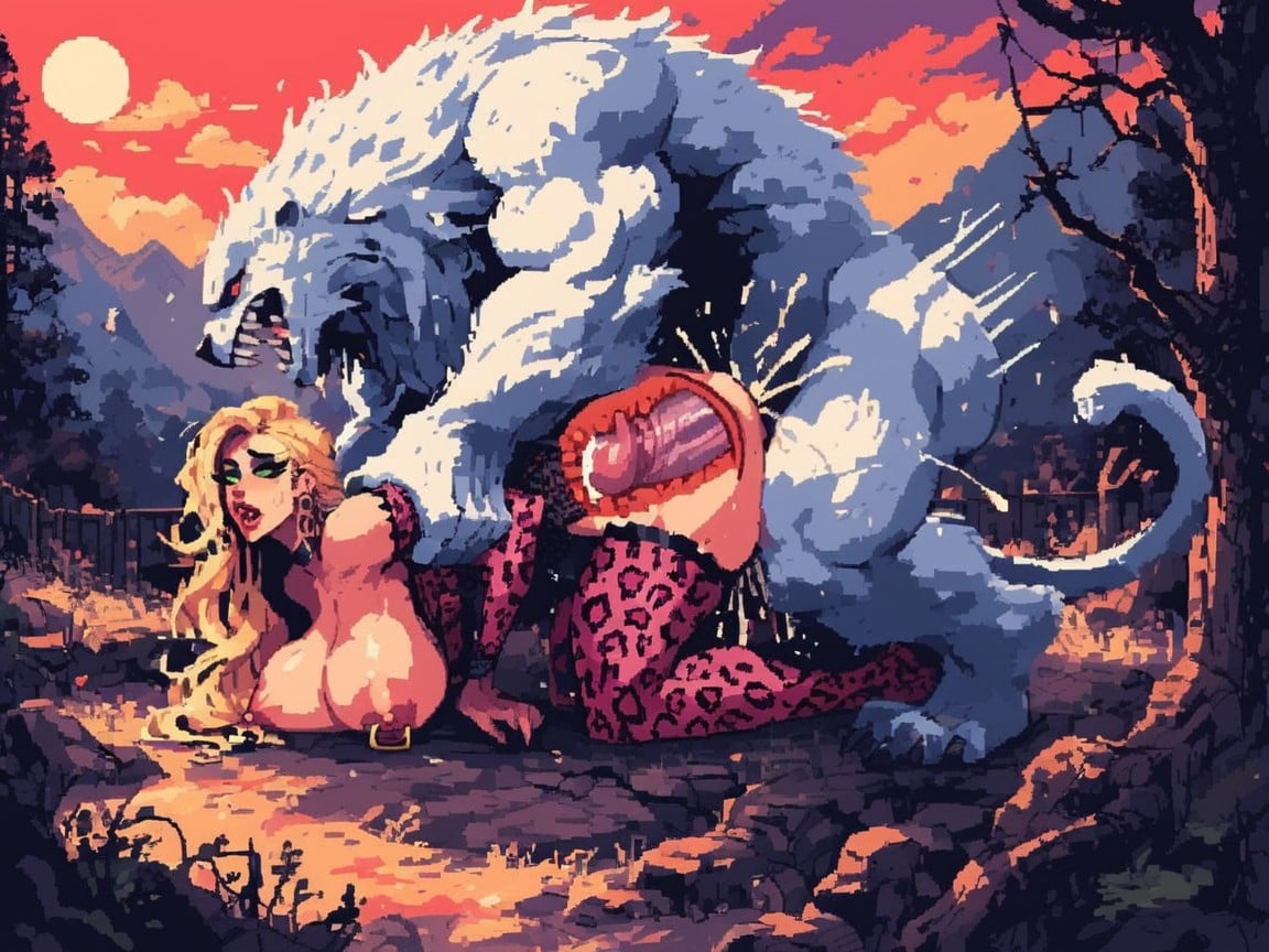Grabbing Breasts, Very Wide Open Eyes, One Male And One Female AI Porn