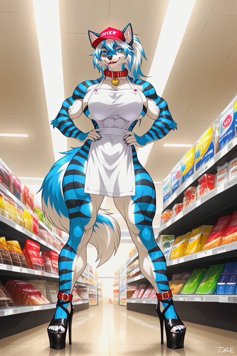 Tall, Fluffy Fur, One Female Nika Sharkeh Anthro Furry IA