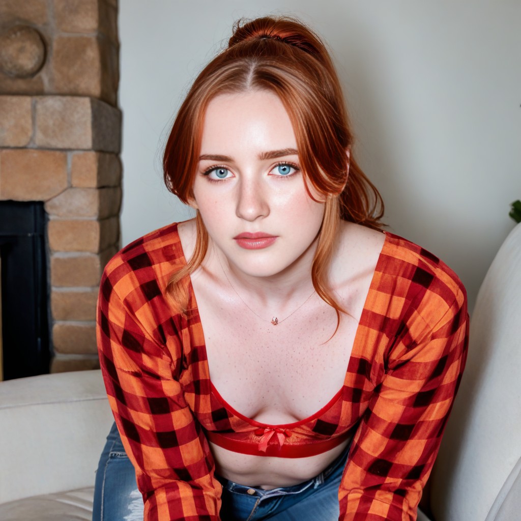 Round Face, Wide Hips, Jeans AI Porn