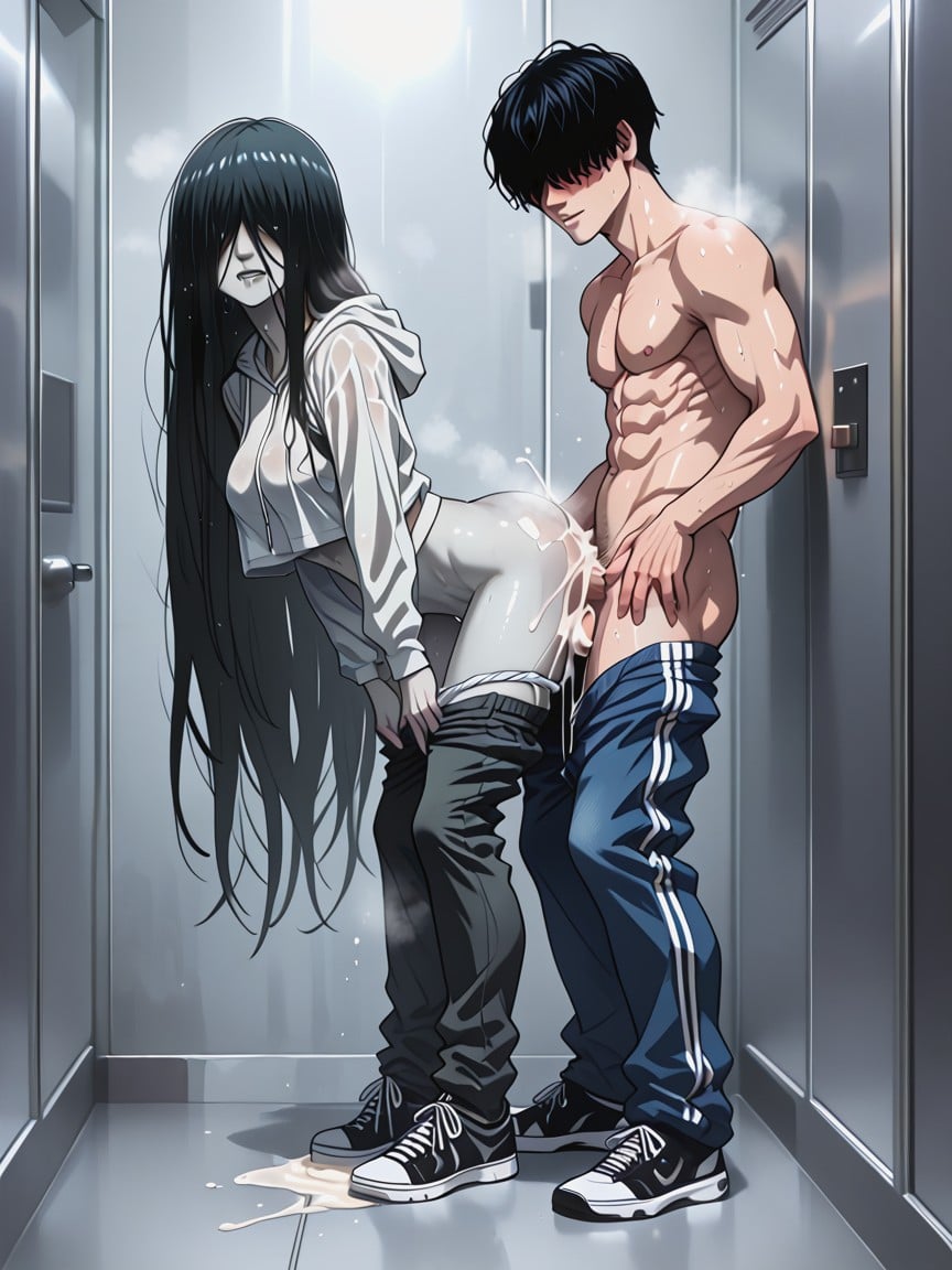 Excité, Cheveux Noirs, Standing Sex From Behind Porno IA Hentai