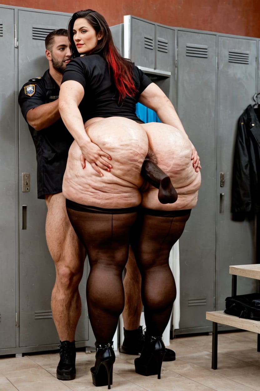 Massive Ass, Standing, Rear Sideview AI Porn
