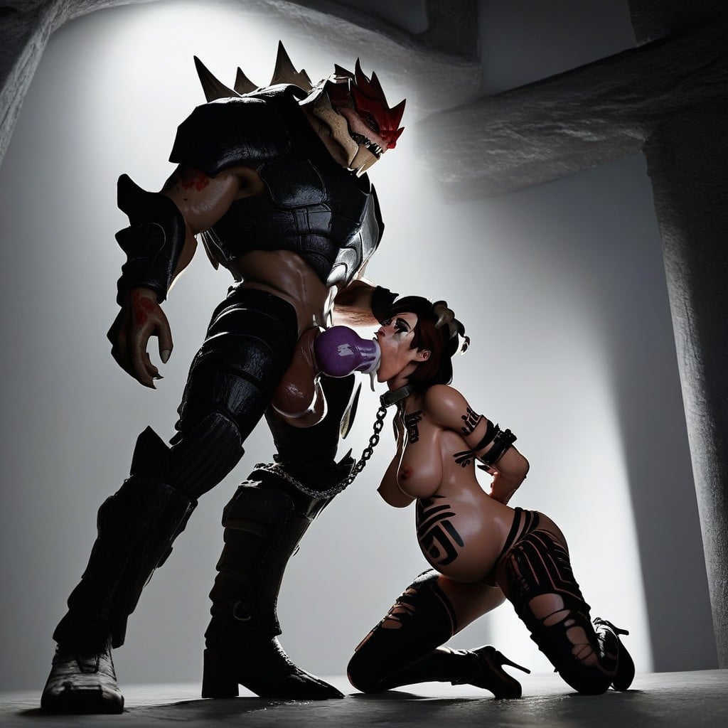 Spiky Penis, Shackles, Chain Leash Hentai IA