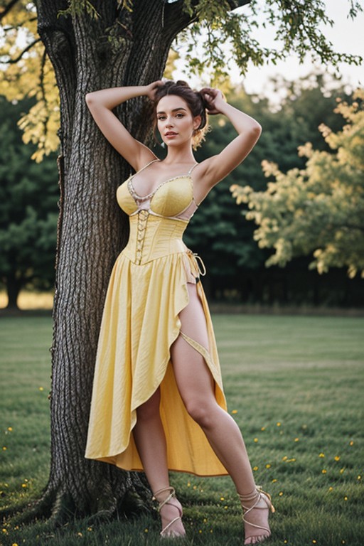 Ropes On Legs, Hands Up Tied Above Head, Ropes On Breasts AI Porn