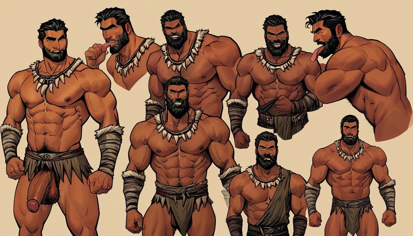 Big Ass, Tribal Warriors, 筋肉質 ゲイAIポルノ