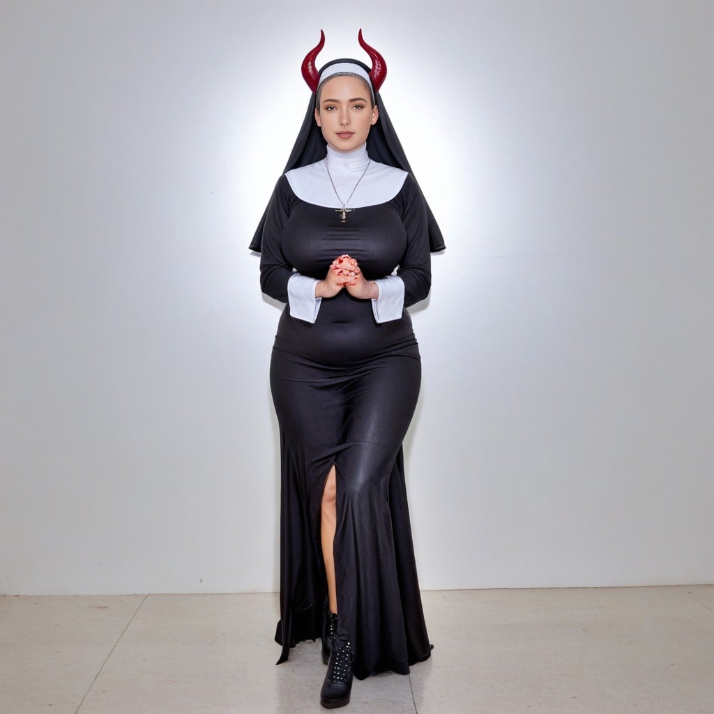 Korean, Nun, Red Eyes AI Porn