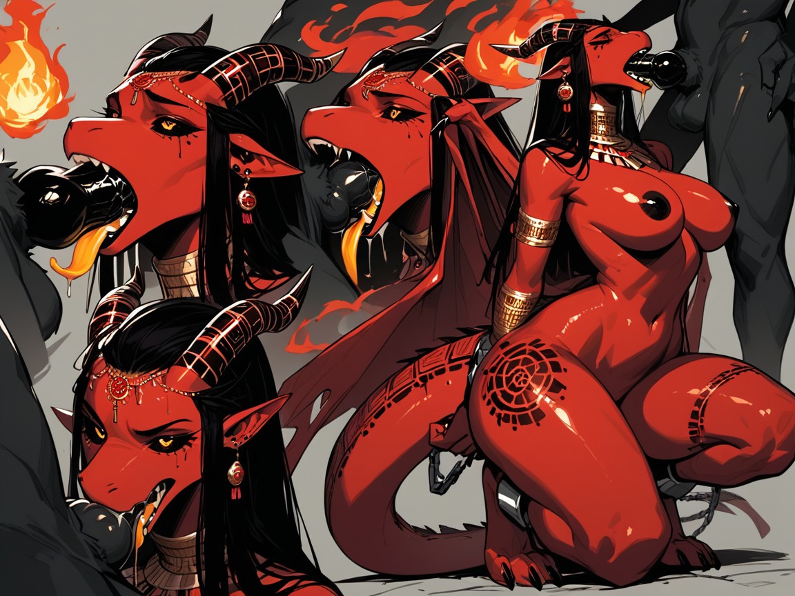Red Body, Wings, Hypnotized Furry AI Porn