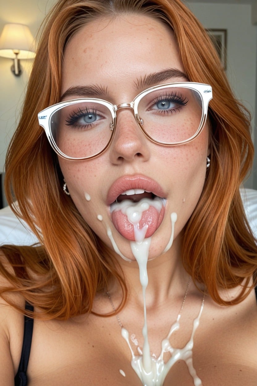 Excessive Cum On Body, Cum In Mouth, Straight Bangs AI Porn