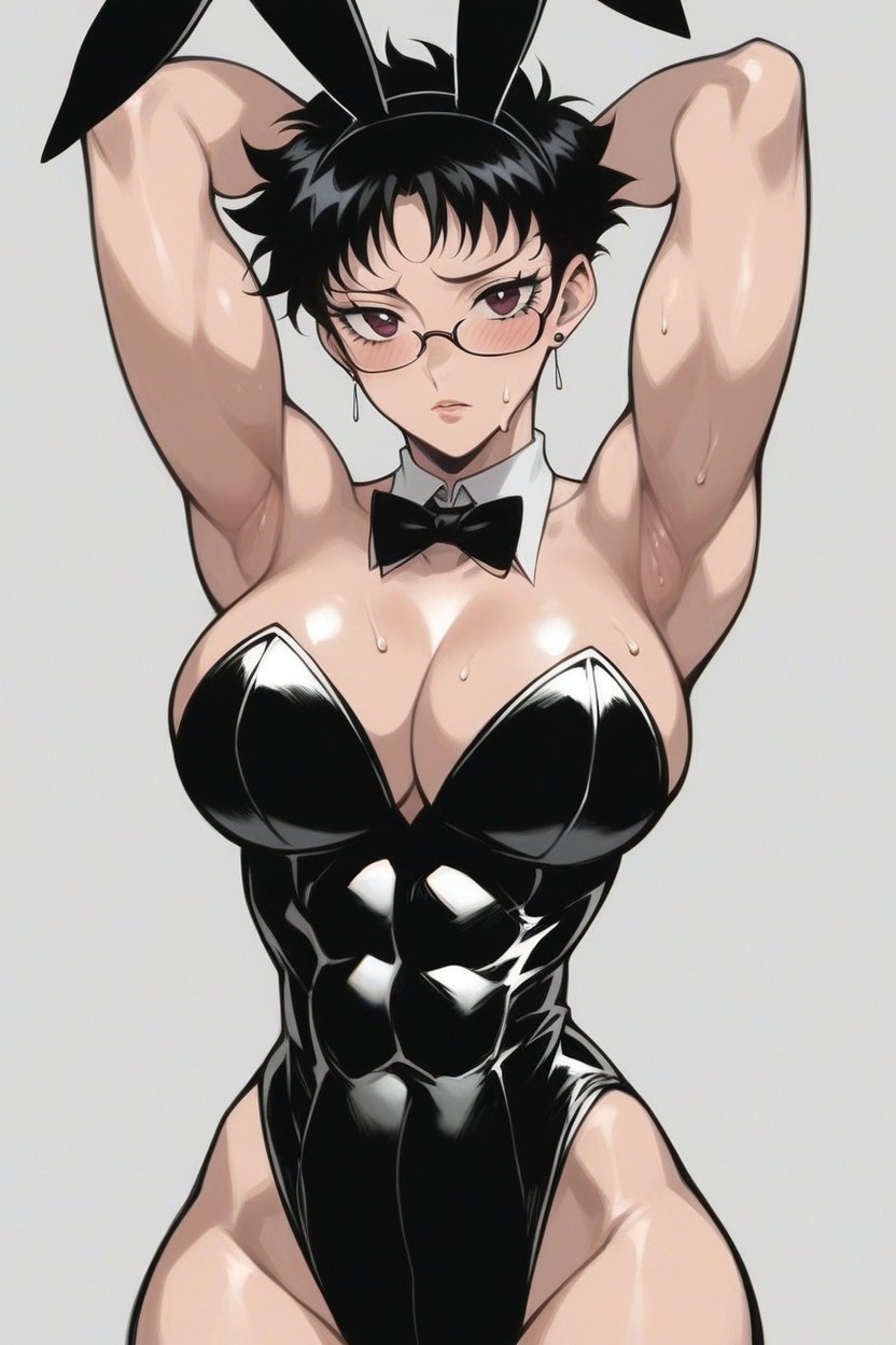 팔 위로, Sweating, Large Breasts 헨타이 AI 포르노
