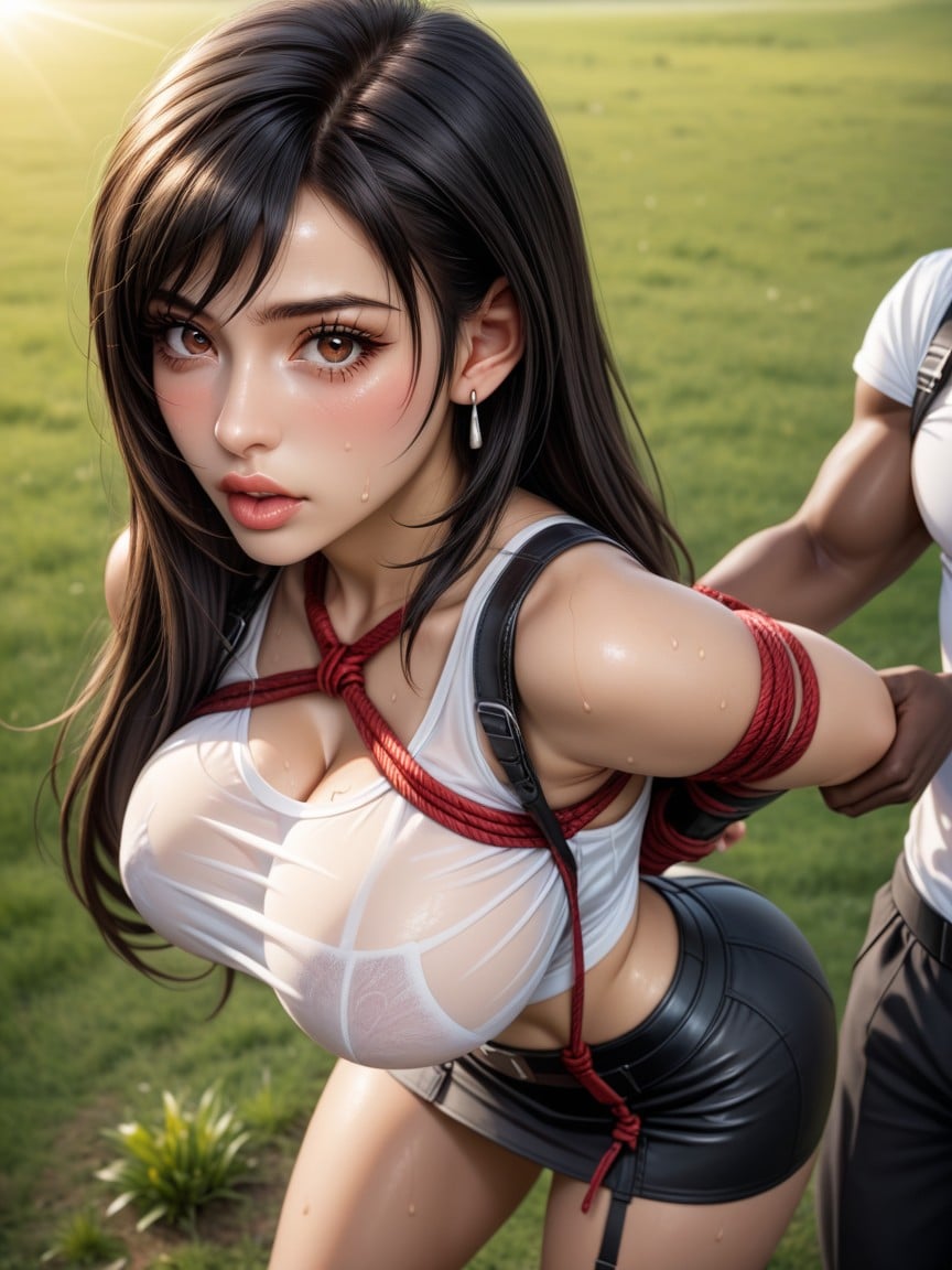 Hand Grope Breasts, Black Hair, Woman Hentai AI Porn